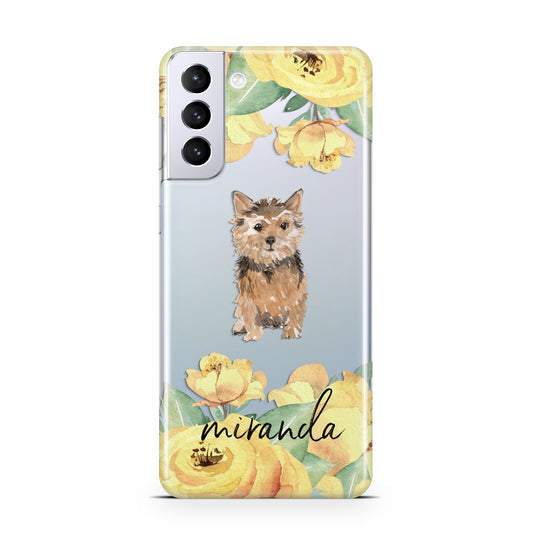 Personalised Norwich Terrier Samsung S21 Plus Phone Case