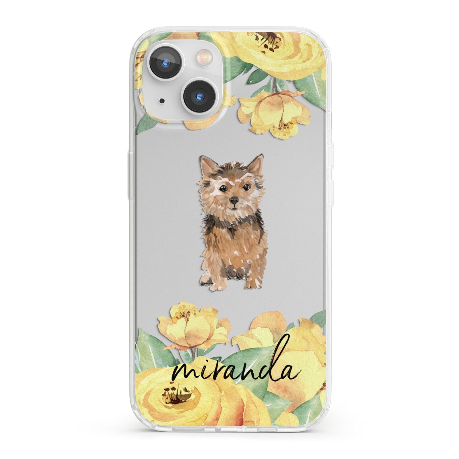 Personalised Norwich Terrier iPhone 13 Clear Bumper Case