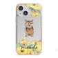 Personalised Norwich Terrier iPhone 13 Mini TPU Impact Case with Pink Edges