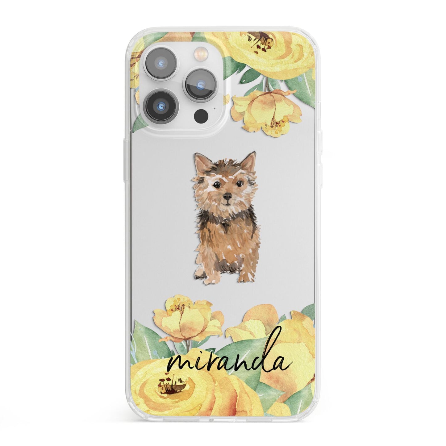 Personalised Norwich Terrier iPhone 13 Pro Max Clear Bumper Case