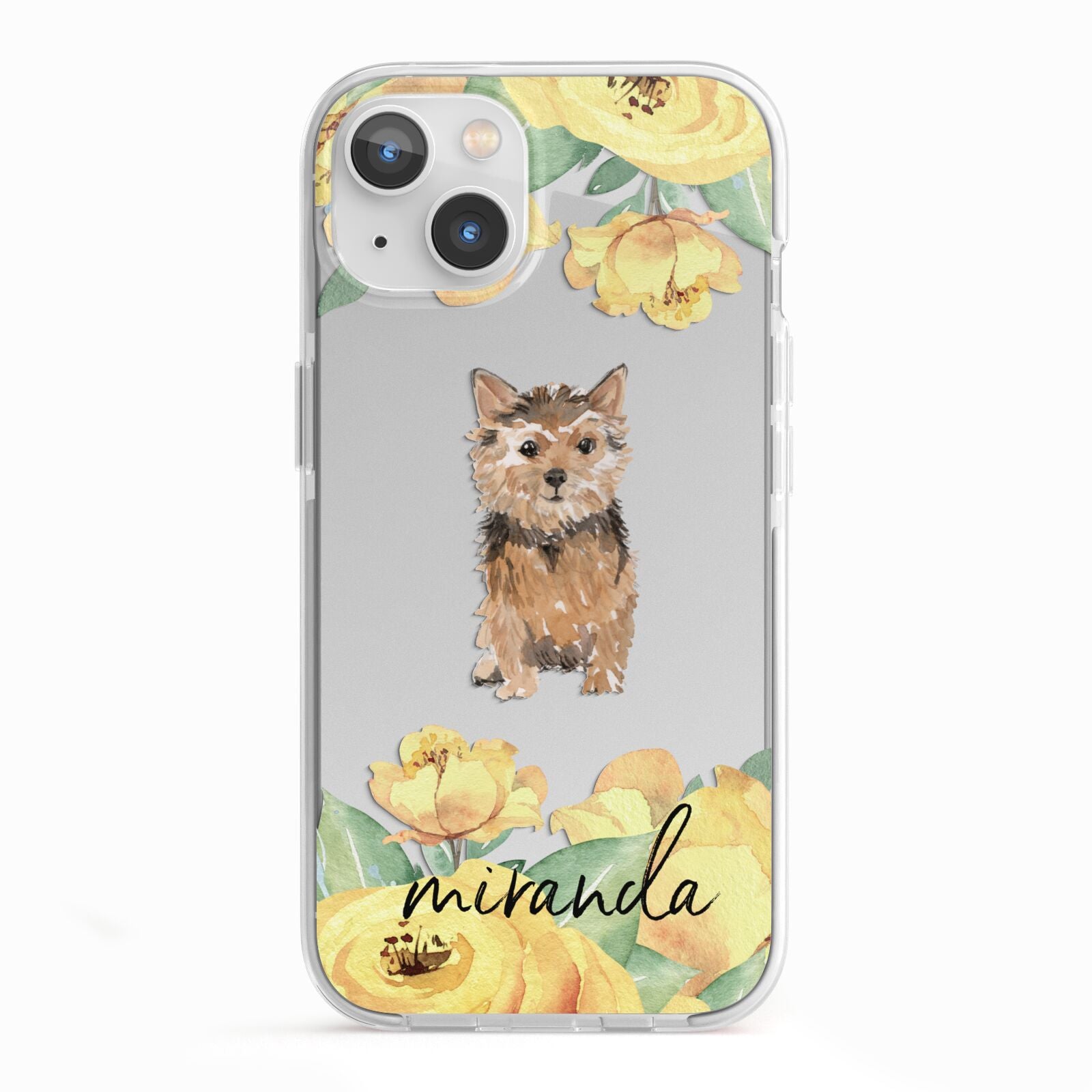 Personalised Norwich Terrier iPhone 13 TPU Impact Case with White Edges