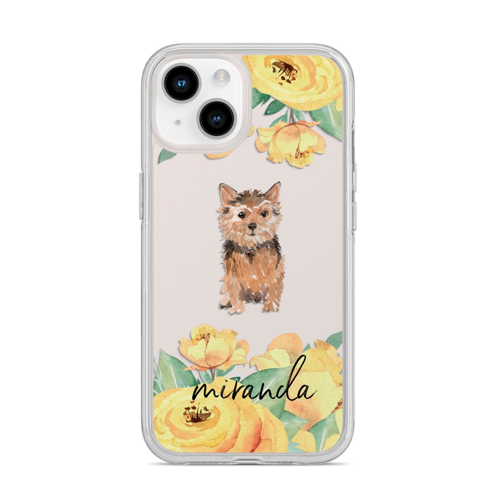 Personalised Norwich Terrier iPhone 14 Clear Tough Case Starlight