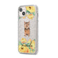 Personalised Norwich Terrier iPhone 14 Plus Glitter Tough Case Starlight Angled Image