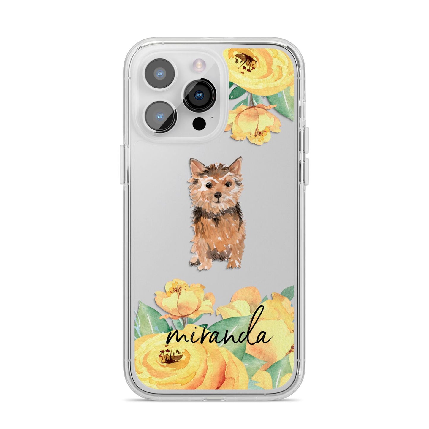 Personalised Norwich Terrier iPhone 14 Pro Max Clear Tough Case Silver