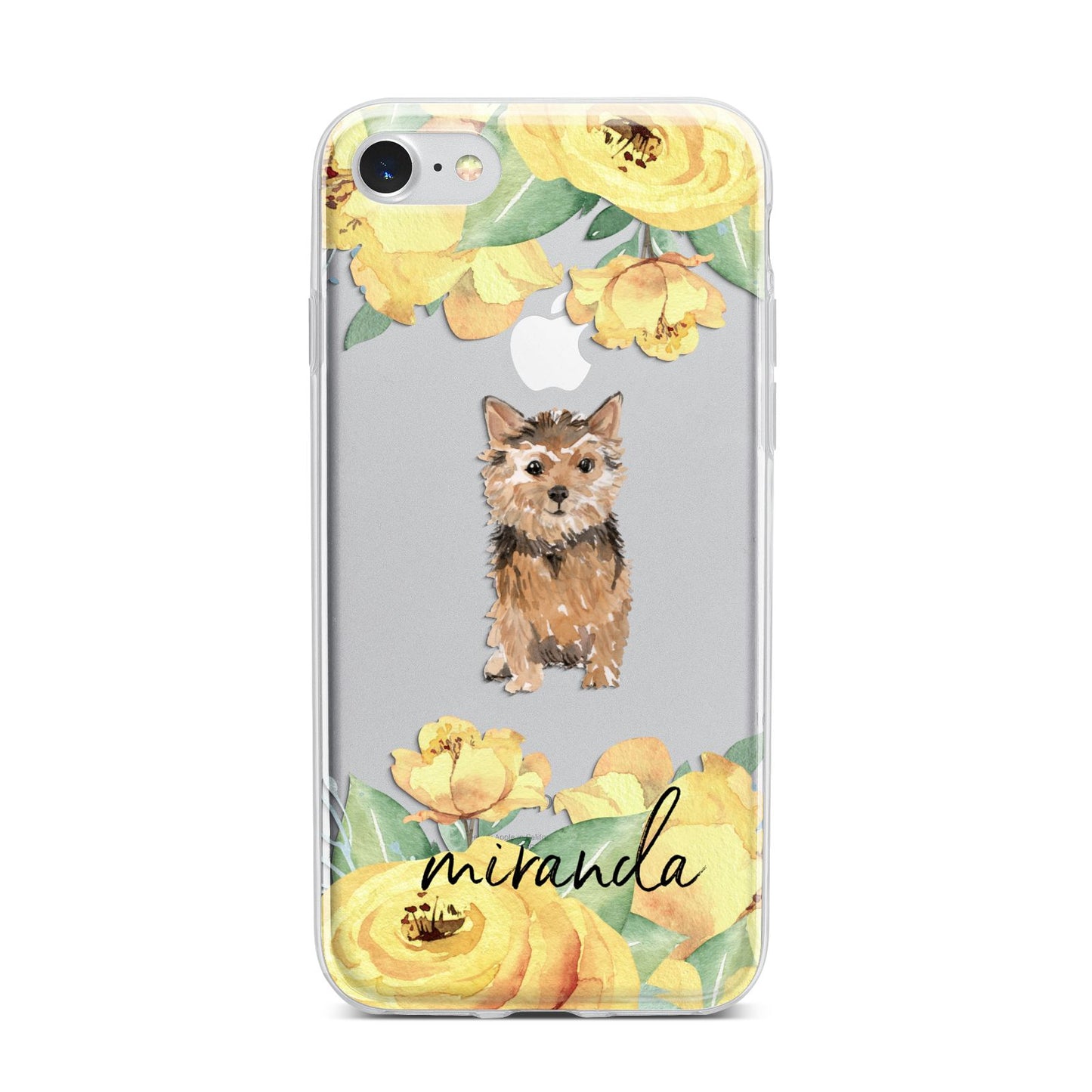 Personalised Norwich Terrier iPhone 7 Bumper Case on Silver iPhone