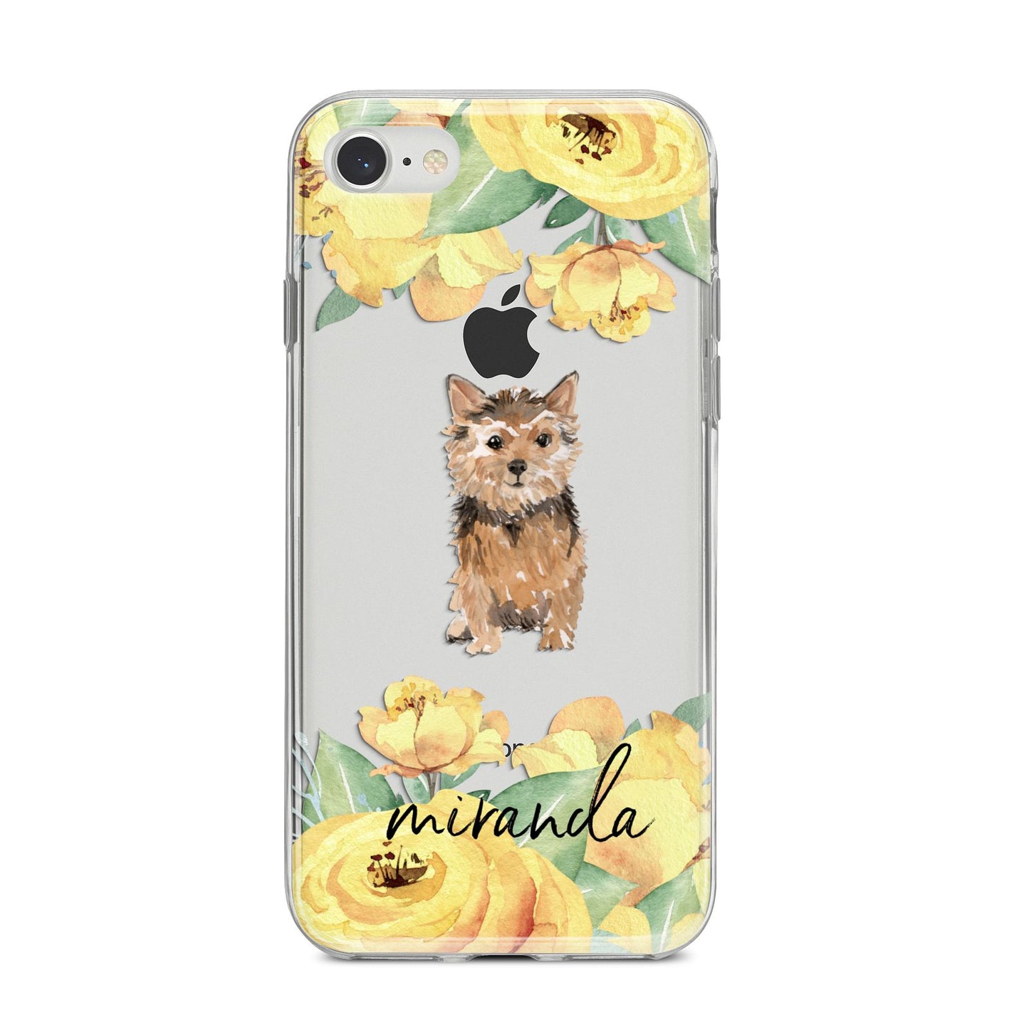 Personalised Norwich Terrier iPhone 8 Bumper Case on Silver iPhone
