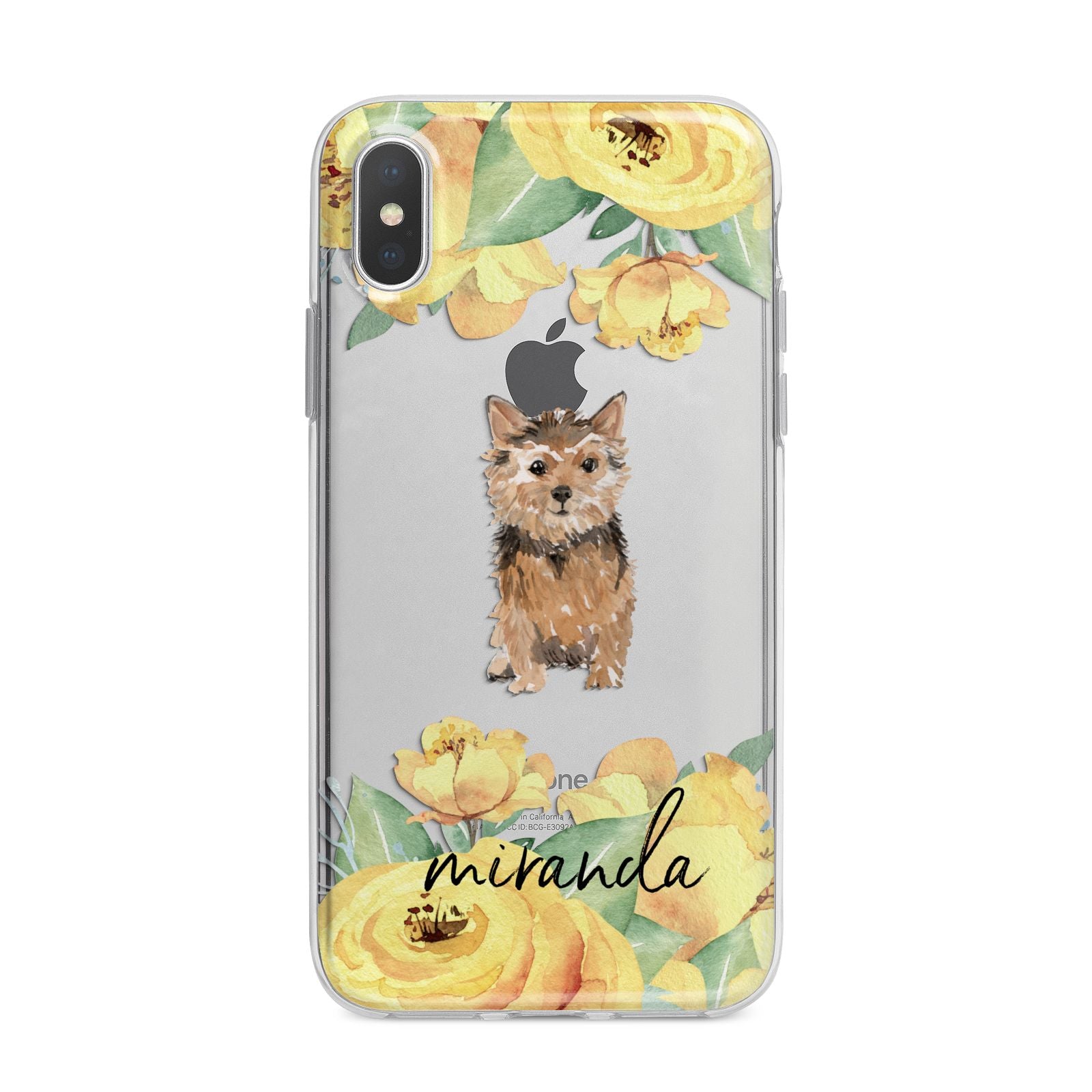 Personalised Norwich Terrier iPhone X Bumper Case on Silver iPhone Alternative Image 1