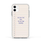 Personalised Notepad Apple iPhone 11 in White with White Impact Case
