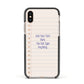 Personalised Notepad Apple iPhone Xs Impact Case Black Edge on Gold Phone
