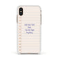 Personalised Notepad Apple iPhone Xs Impact Case White Edge on Gold Phone