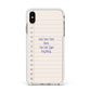 Personalised Notepad Apple iPhone Xs Max Impact Case White Edge on Silver Phone
