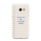 Personalised Notepad Samsung Galaxy A3 2017 Case on gold phone