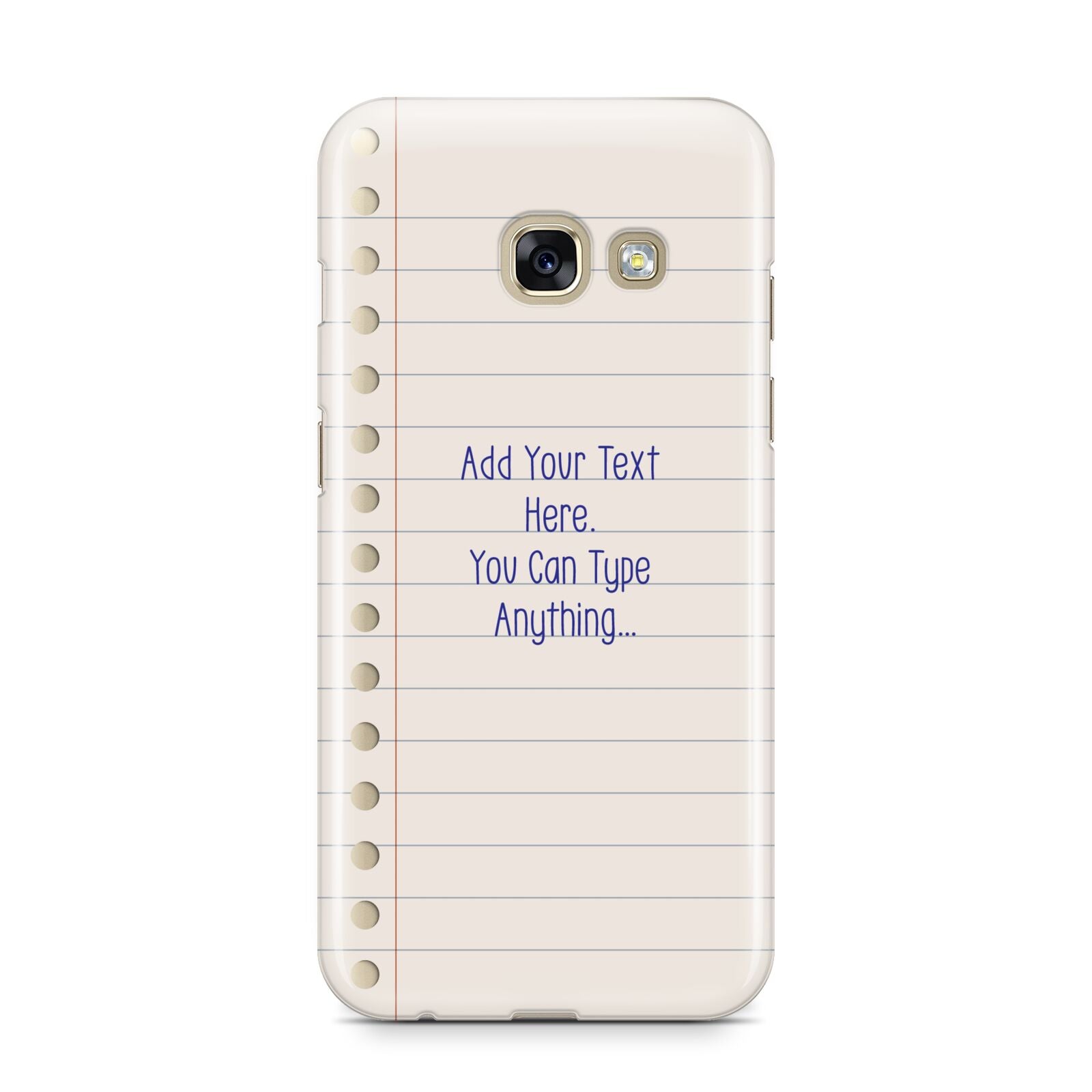 Personalised Notepad Samsung Galaxy A3 2017 Case on gold phone