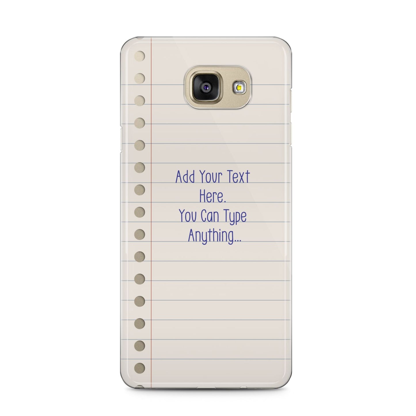 Personalised Notepad Samsung Galaxy A5 2016 Case on gold phone