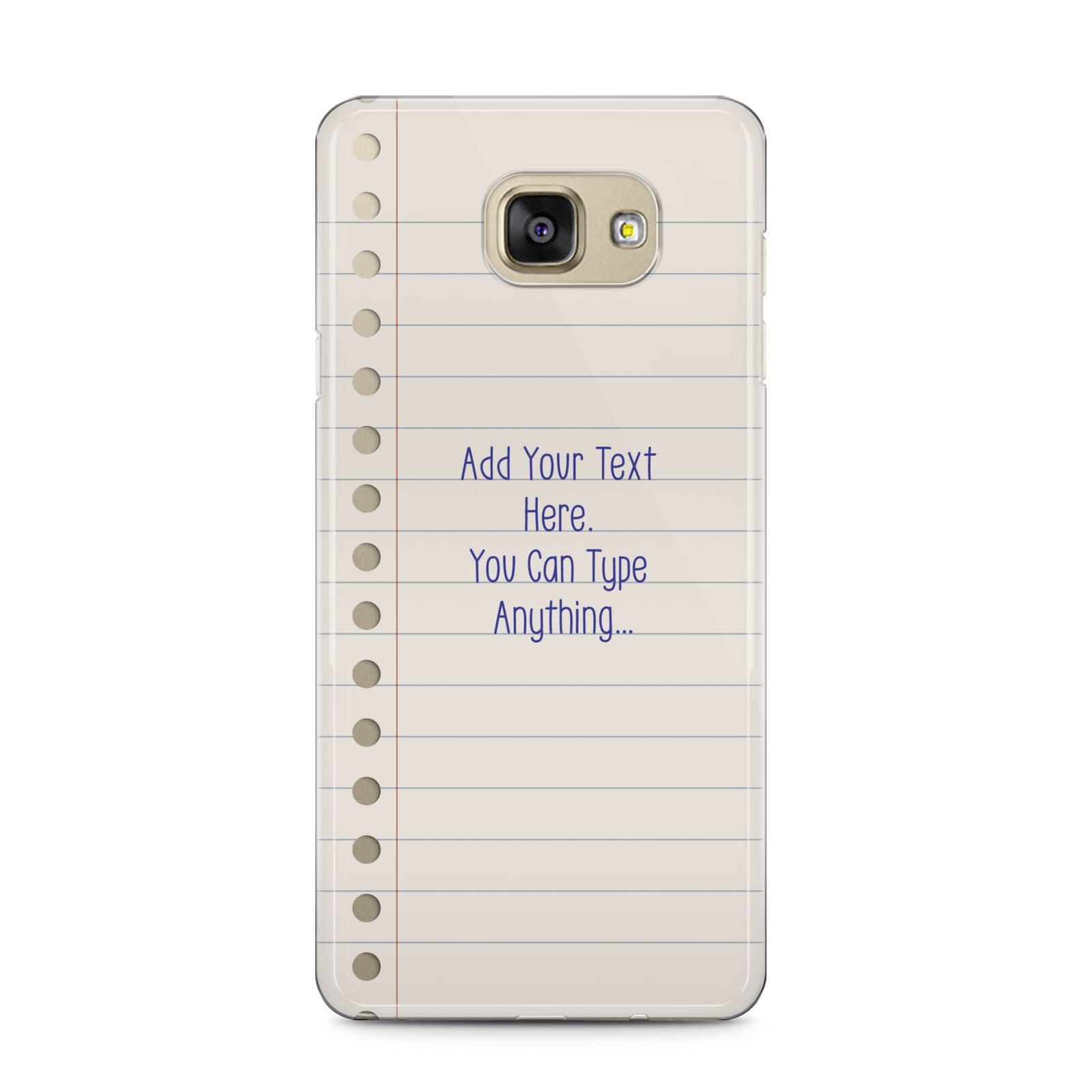 Personalised Notepad Samsung Galaxy A5 2016 Case on gold phone
