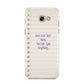 Personalised Notepad Samsung Galaxy A5 2017 Case on gold phone