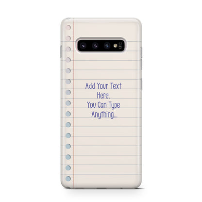 Personalised Notepad Samsung Galaxy S10 Case