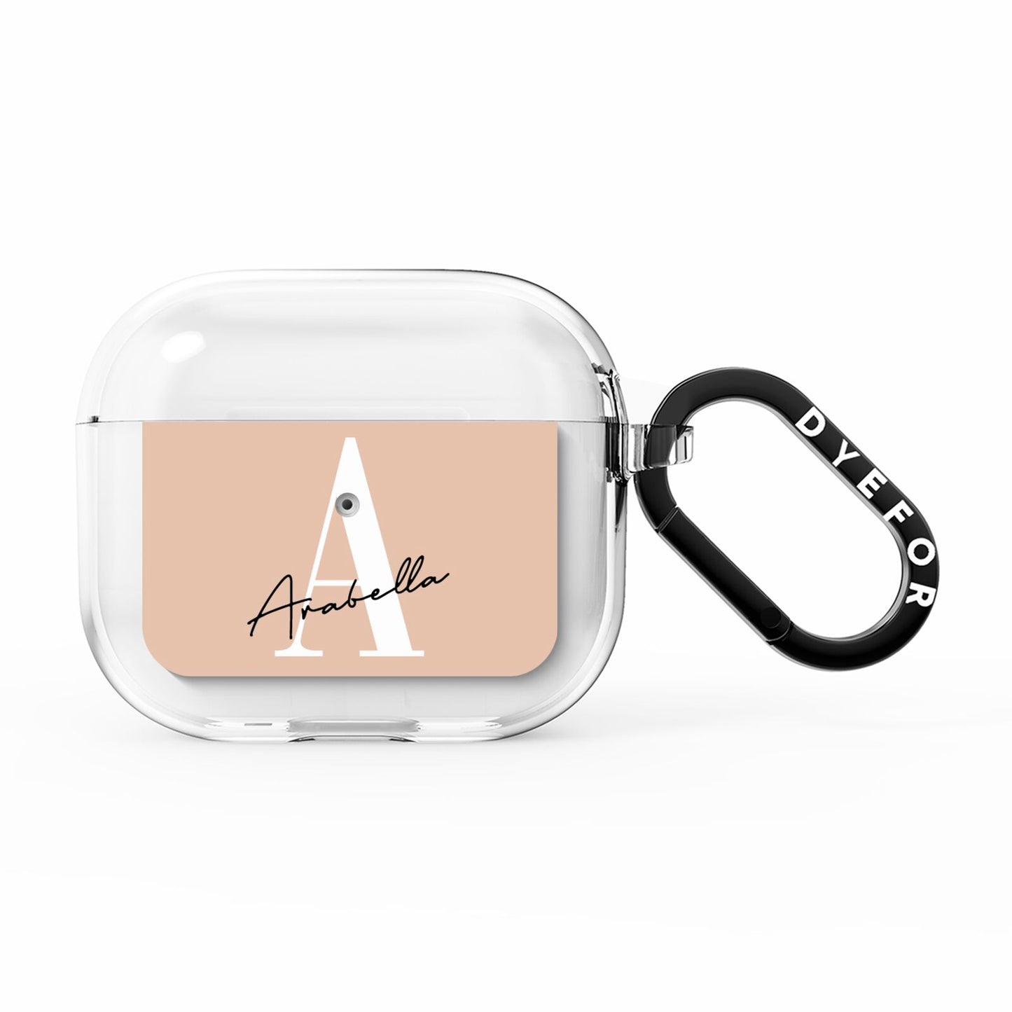 Personalised Nude Colour Initial AirPods Clear Case 3rd Gen