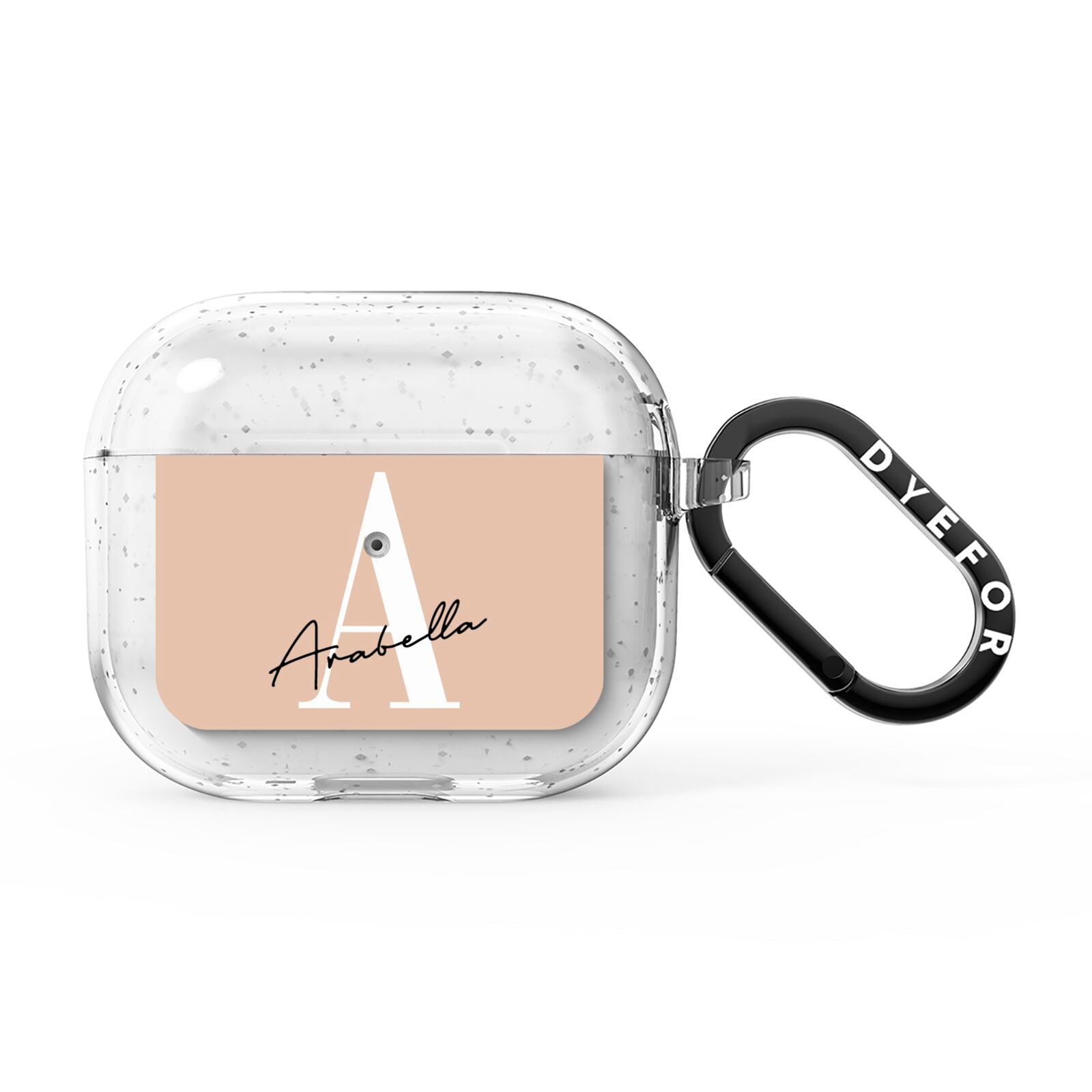 Personalised Nude Colour Initial AirPods Glitter Case 3rd Gen