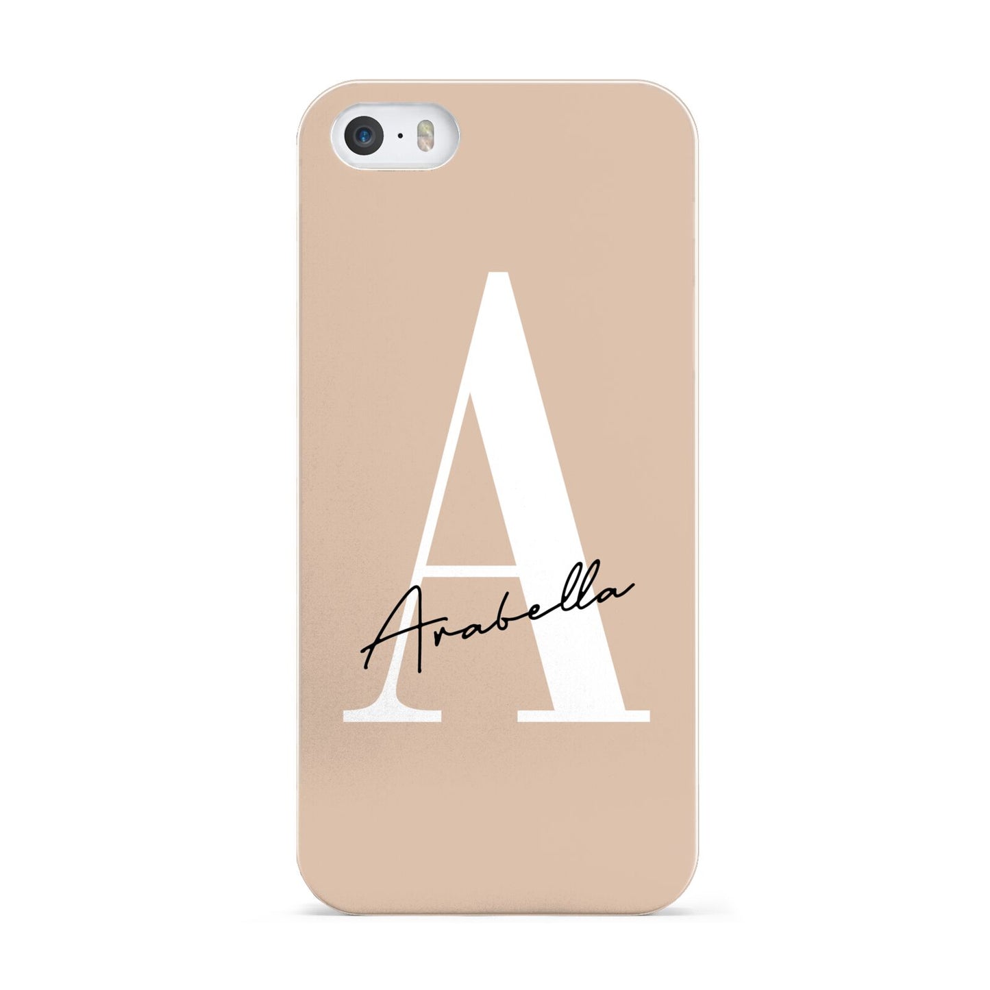 Personalised Nude Colour Initial Apple iPhone 5 Case