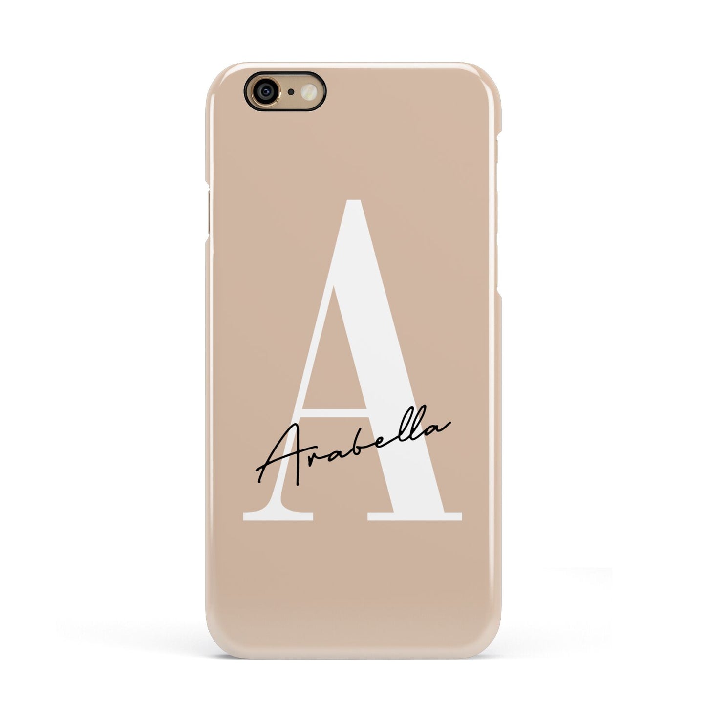 Personalised Nude Colour Initial Apple iPhone 6 3D Snap Case
