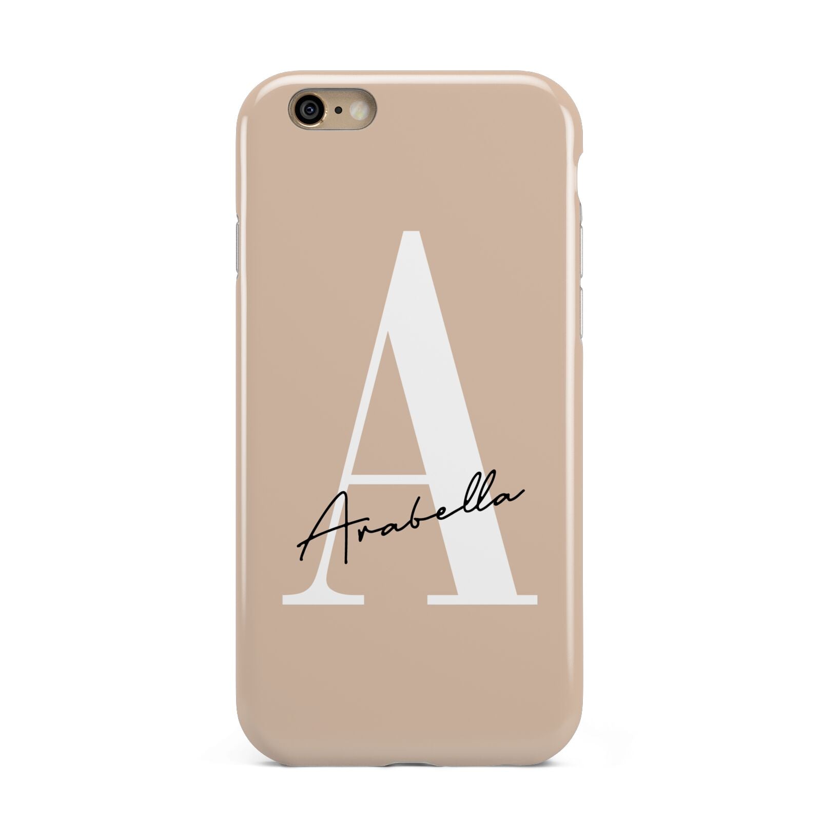 Personalised Nude Colour Initial Apple iPhone 6 3D Tough Case