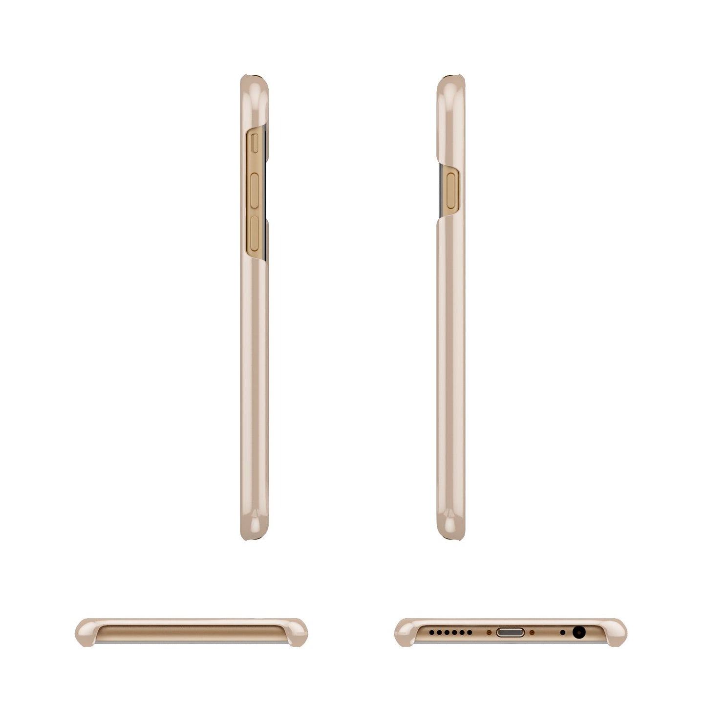 Personalised Nude Colour Initial Apple iPhone 6 3D Wrap Snap Case Angled Images