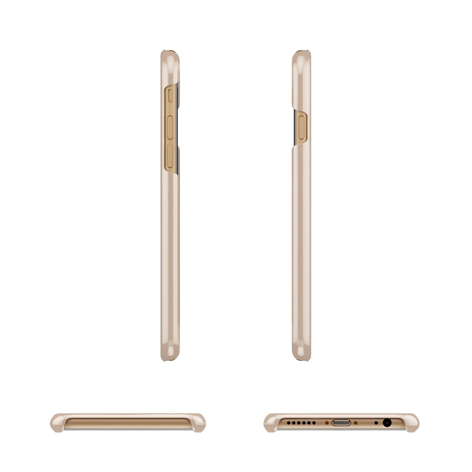 Personalised Nude Colour Initial Apple iPhone 6 3D Wrap Snap Case Angled Images