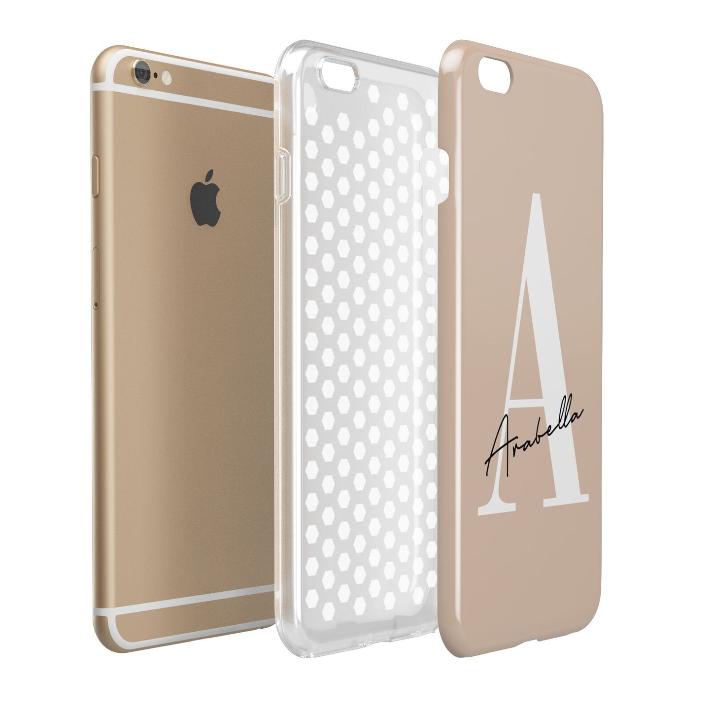 Personalised Nude Colour Initial Apple iPhone 6 Plus 3D Tough Case Expand Detail Image
