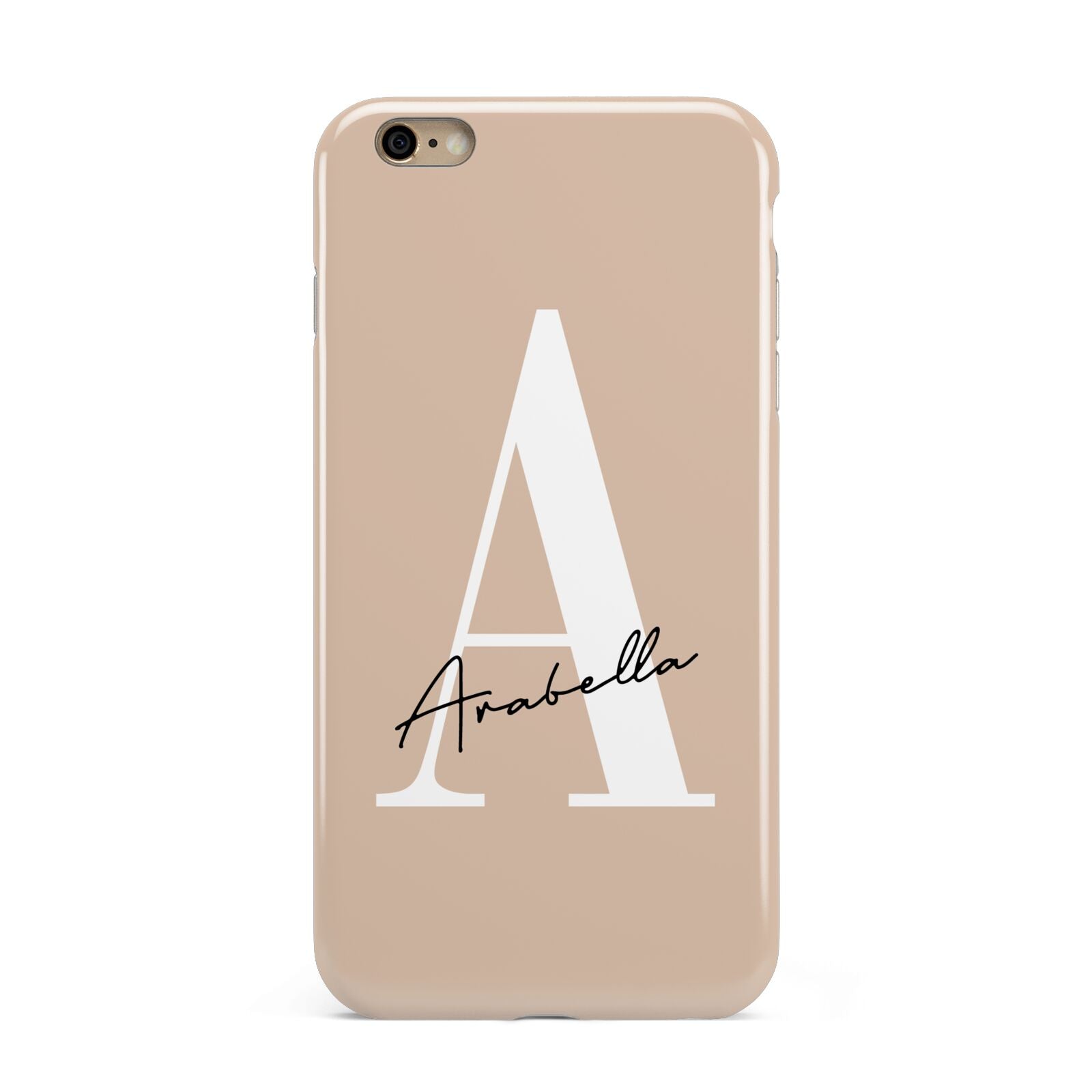 Personalised Nude Colour Initial Apple iPhone 6 Plus 3D Tough Case