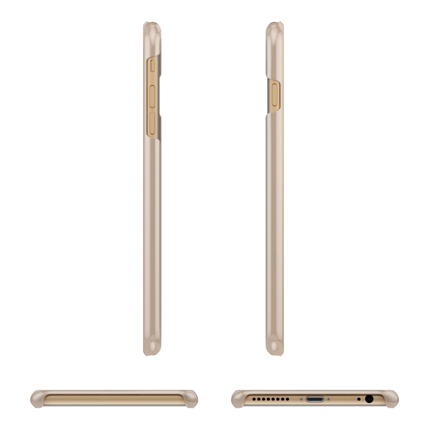 Personalised Nude Colour Initial Apple iPhone 6 Plus 3D Wrap Snap Case Angled Images