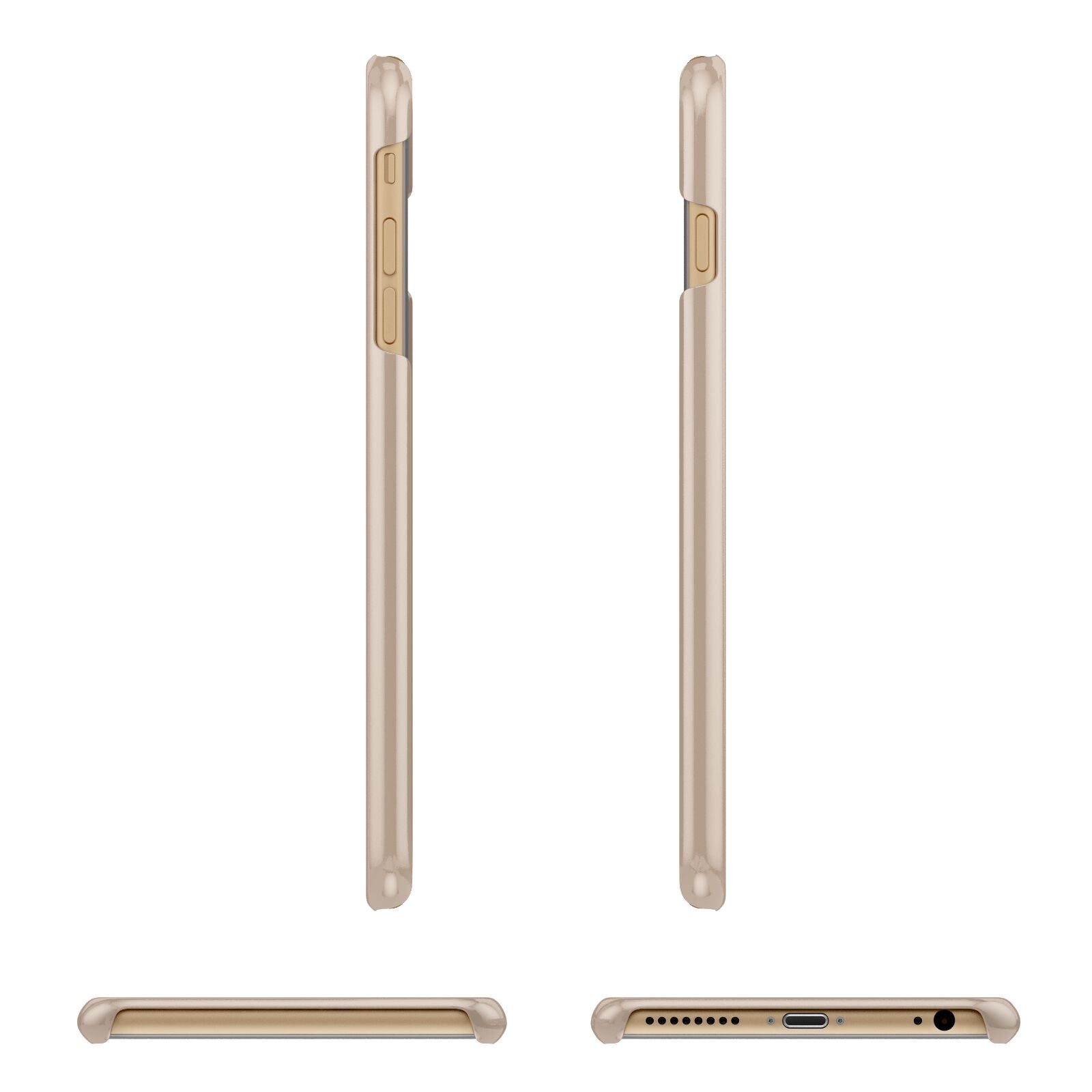 Personalised Nude Colour Initial Apple iPhone 6 Plus 3D Wrap Snap Case Angled Images