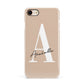Personalised Nude Colour Initial Apple iPhone 7 8 3D Snap Case