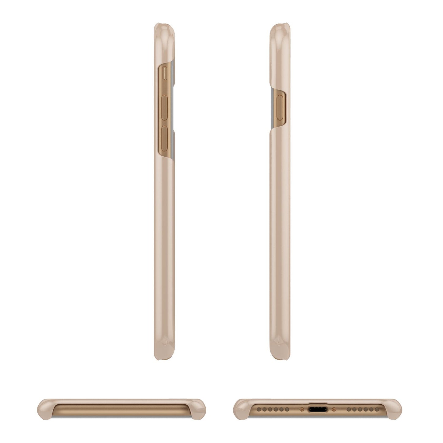 Personalised Nude Colour Initial Apple iPhone 7 8 3D Wrap Snap Case Angled Images