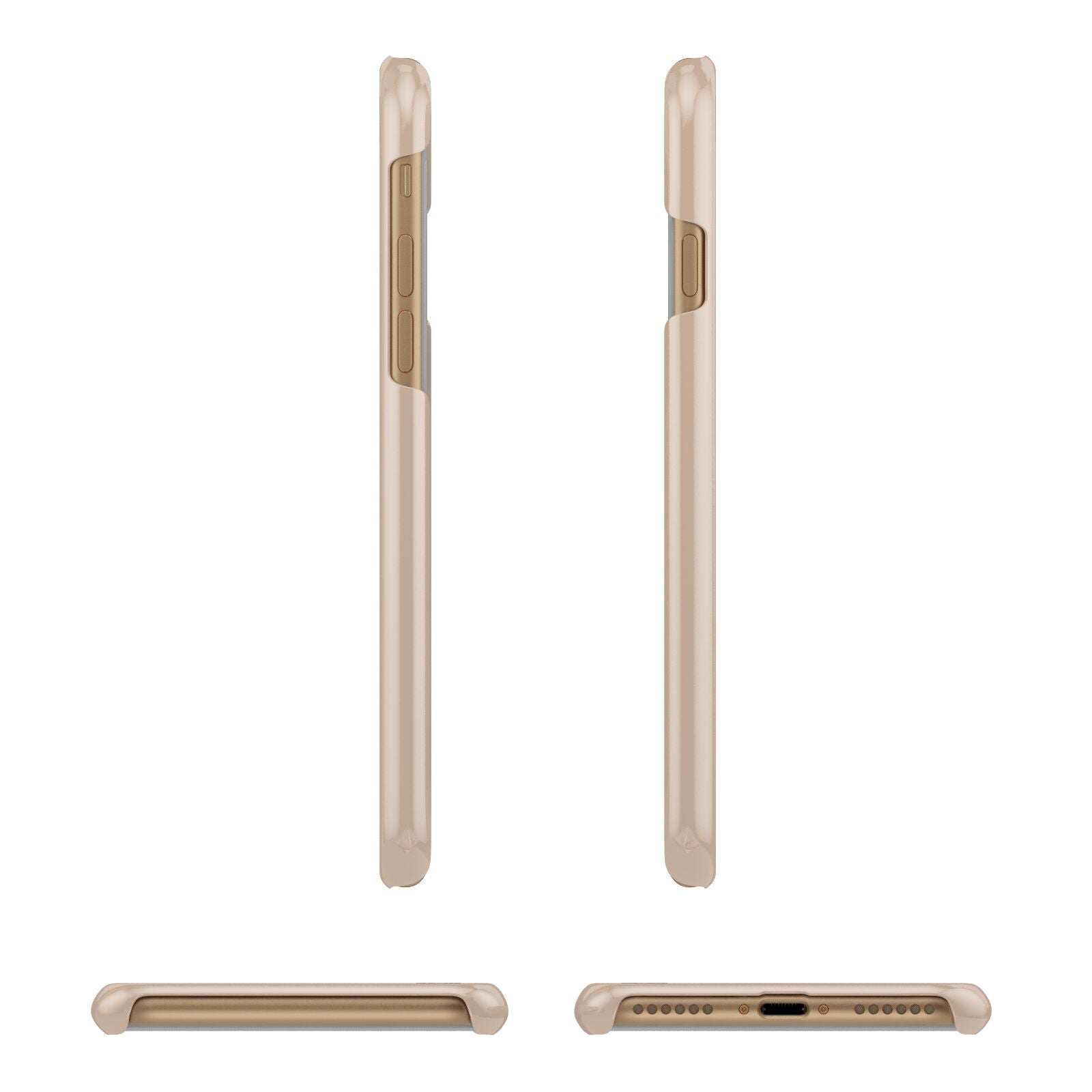 Personalised Nude Colour Initial Apple iPhone 7 8 3D Wrap Snap Case Angled Images