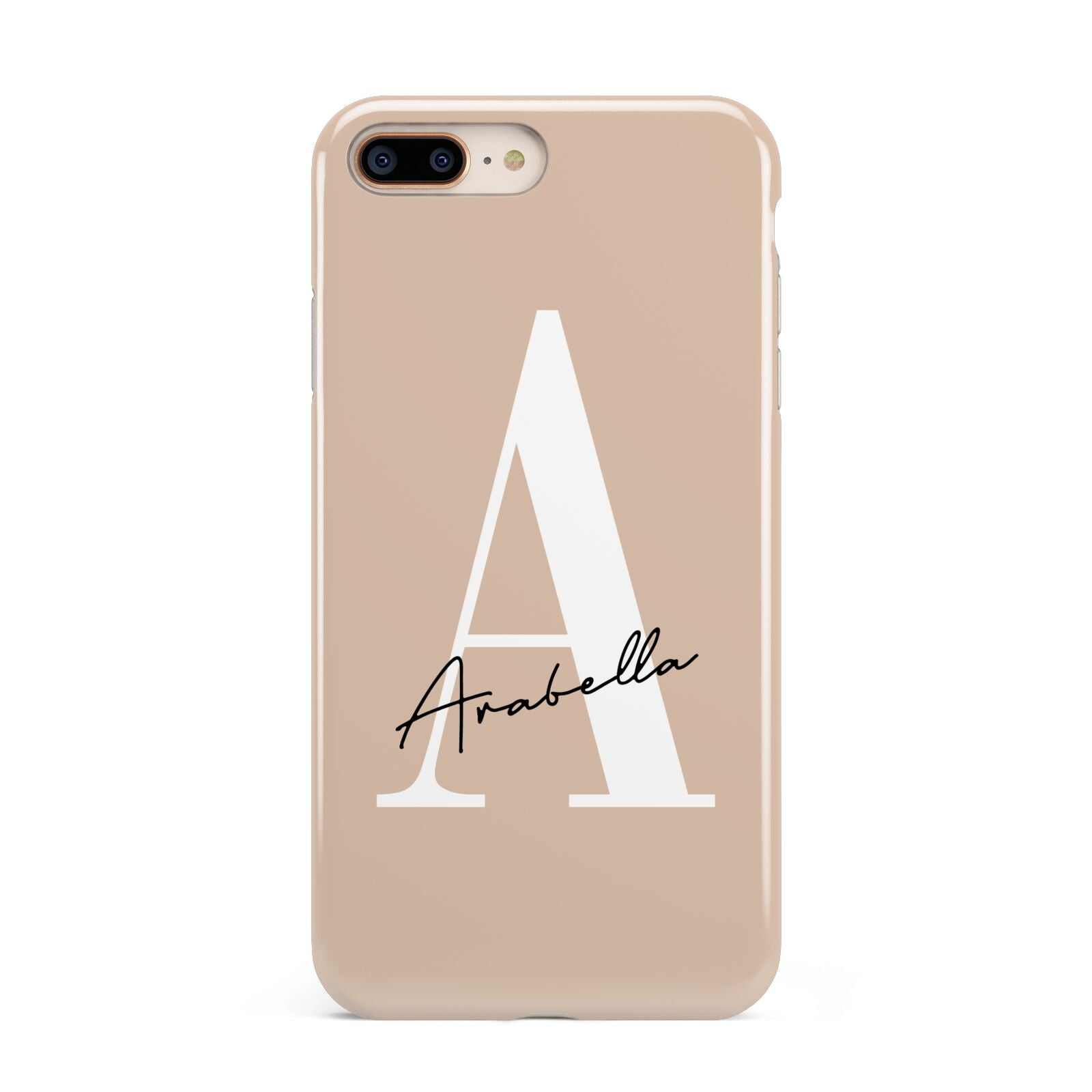 Personalised Nude Colour Initial Apple iPhone 7 8 Plus 3D Tough Case