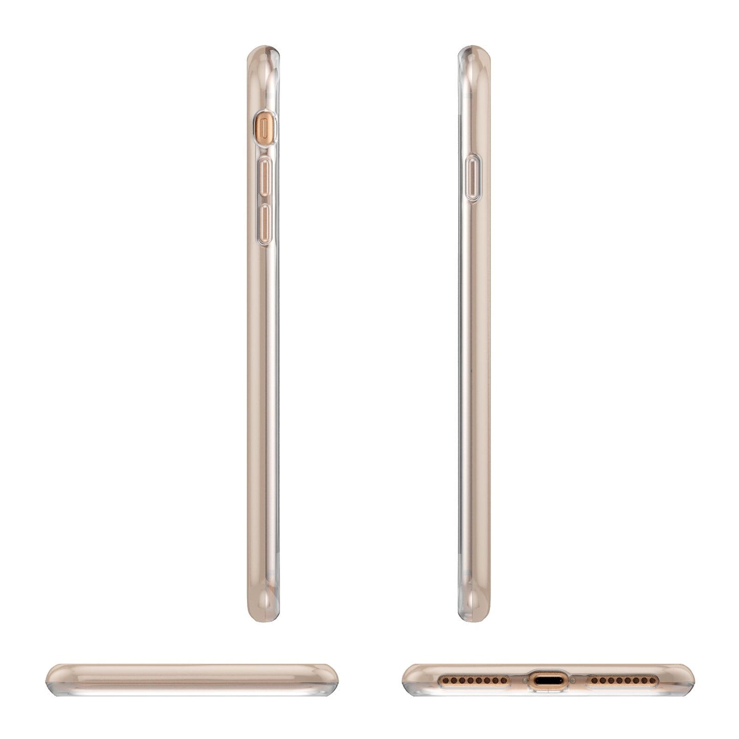 Personalised Nude Colour Initial Apple iPhone 7 8 Plus 3D Wrap Tough Case Alternative Image Angles