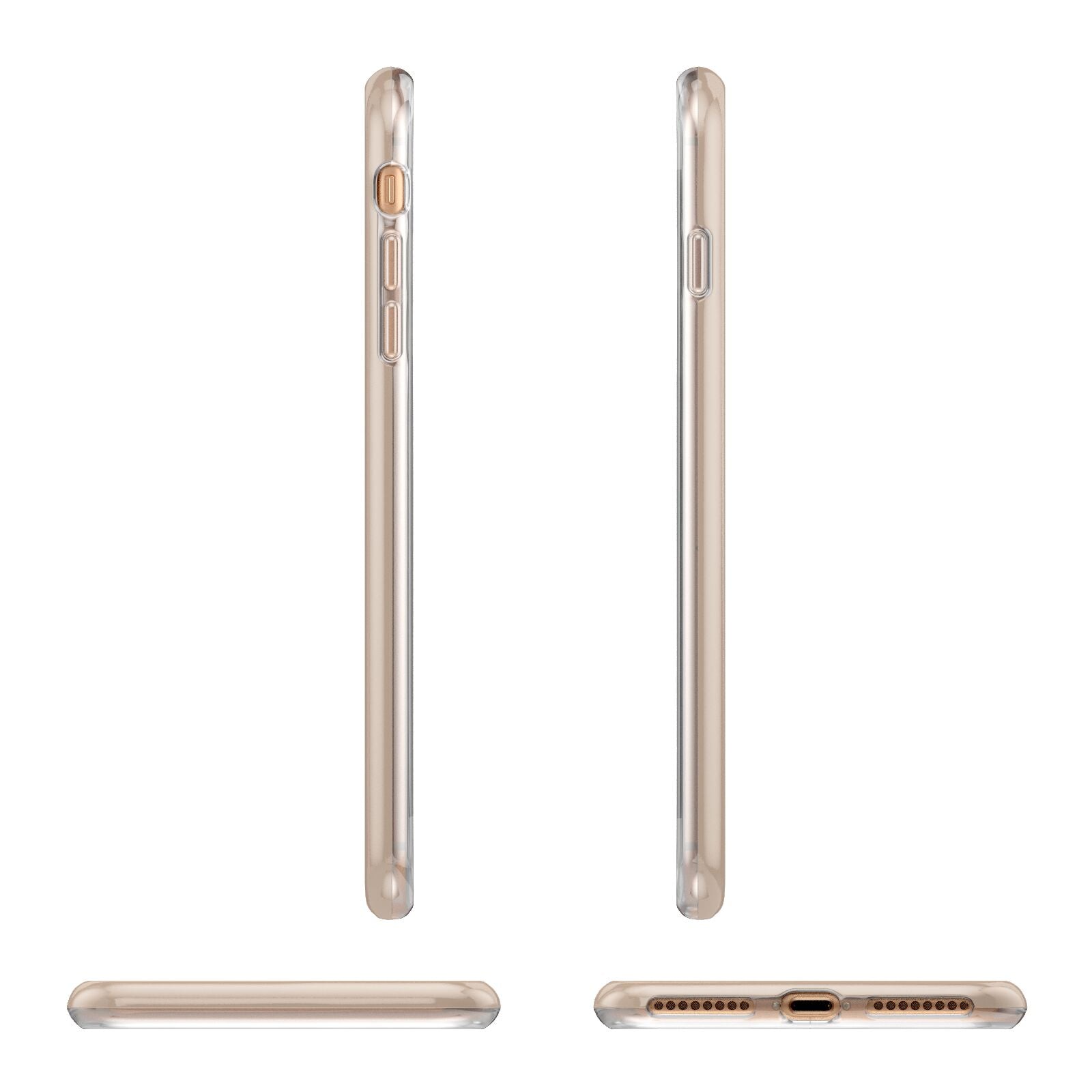 Personalised Nude Colour Initial Apple iPhone 7 8 Plus 3D Wrap Tough Case Alternative Image Angles