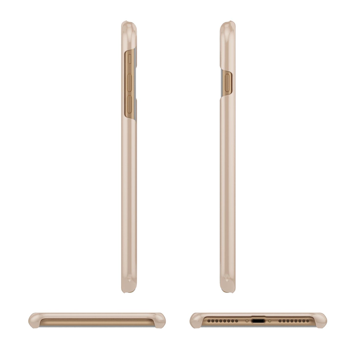 Personalised Nude Colour Initial Apple iPhone 7 Plus 3D Wrap Snap Case Angled Images