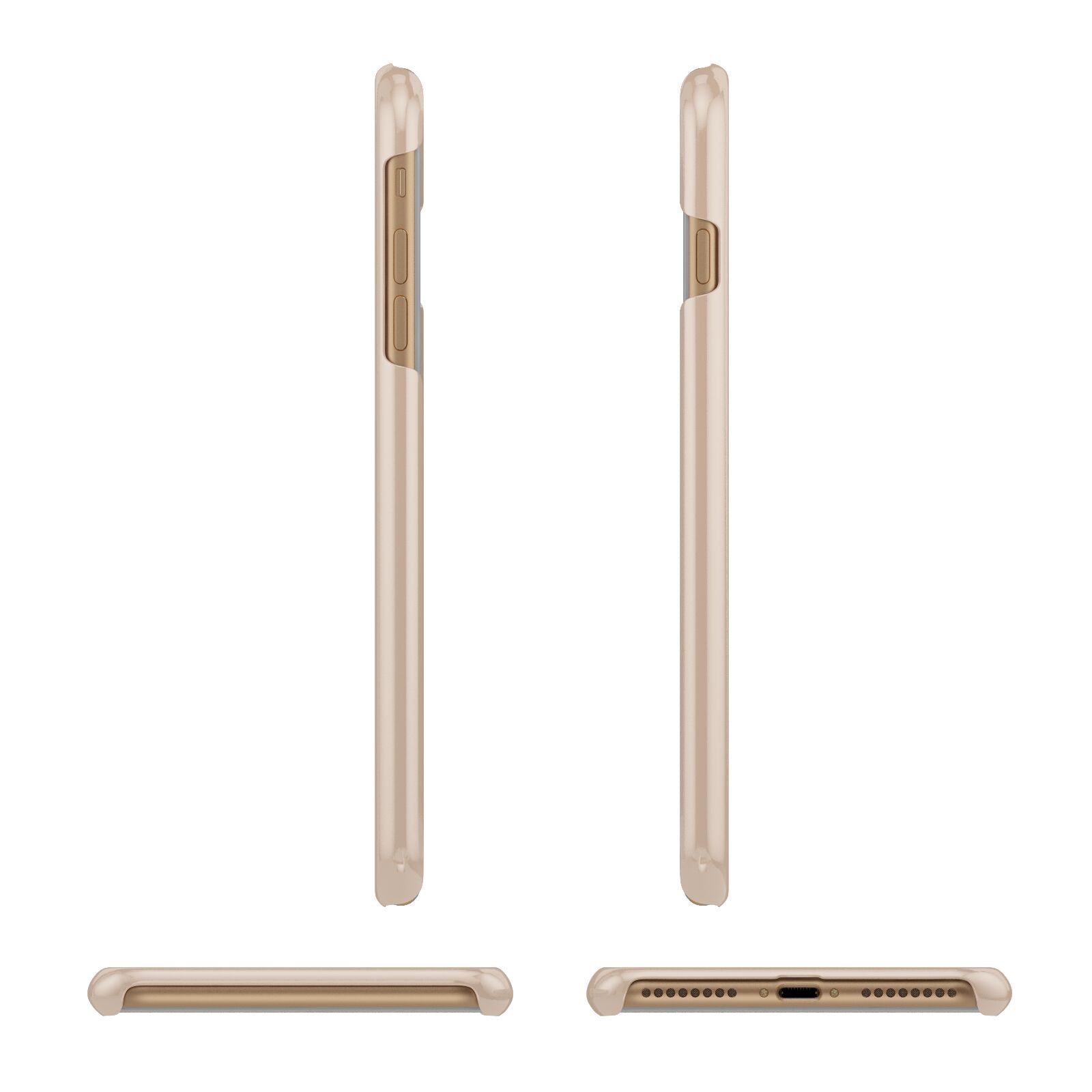 Personalised Nude Colour Initial Apple iPhone 7 Plus 3D Wrap Snap Case Angled Images