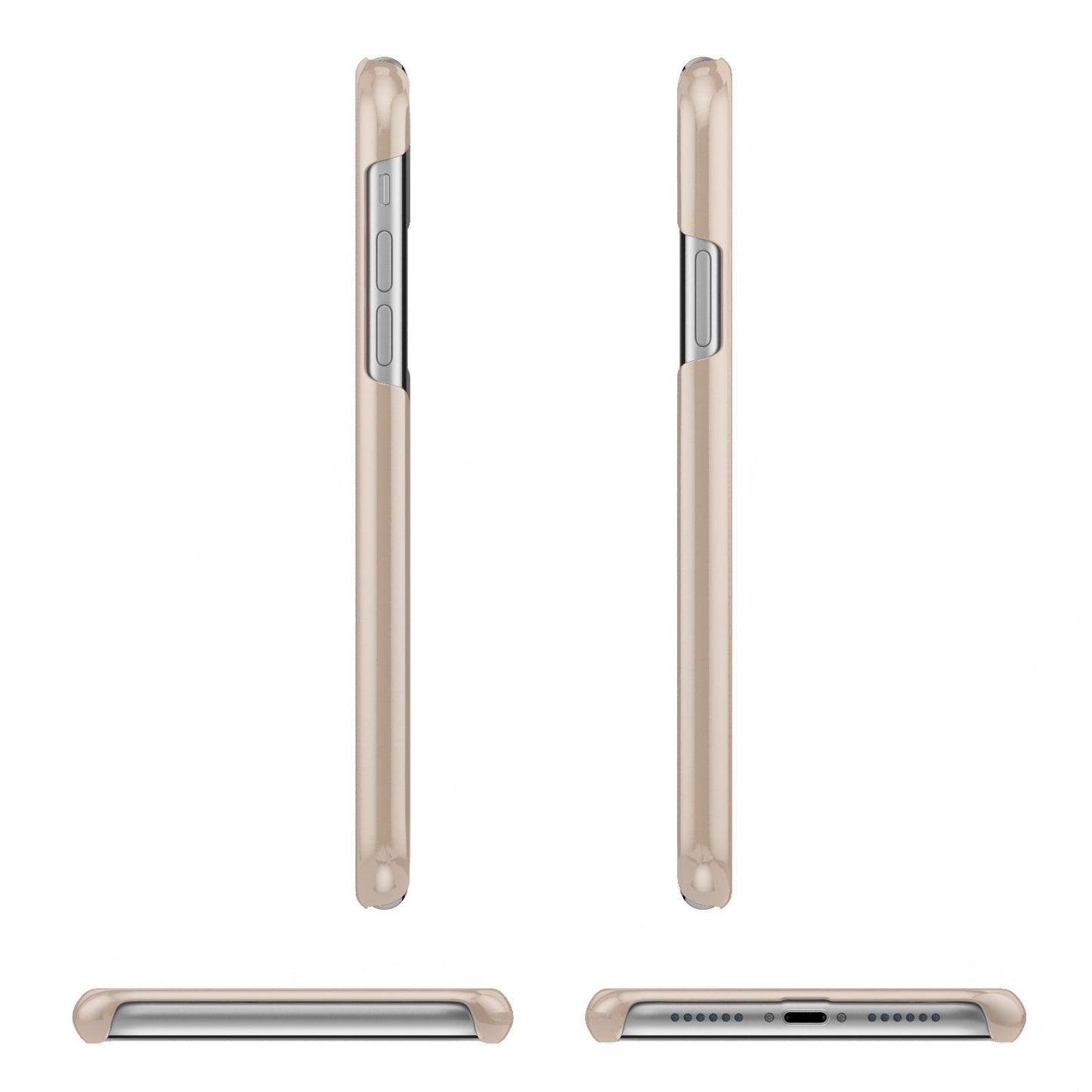 Personalised Nude Colour Initial Apple iPhone XR 3D Wrap Snap Case Angled Images on White Phone