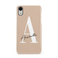 Personalised Nude Colour Initial Apple iPhone XR White 3D Snap Case