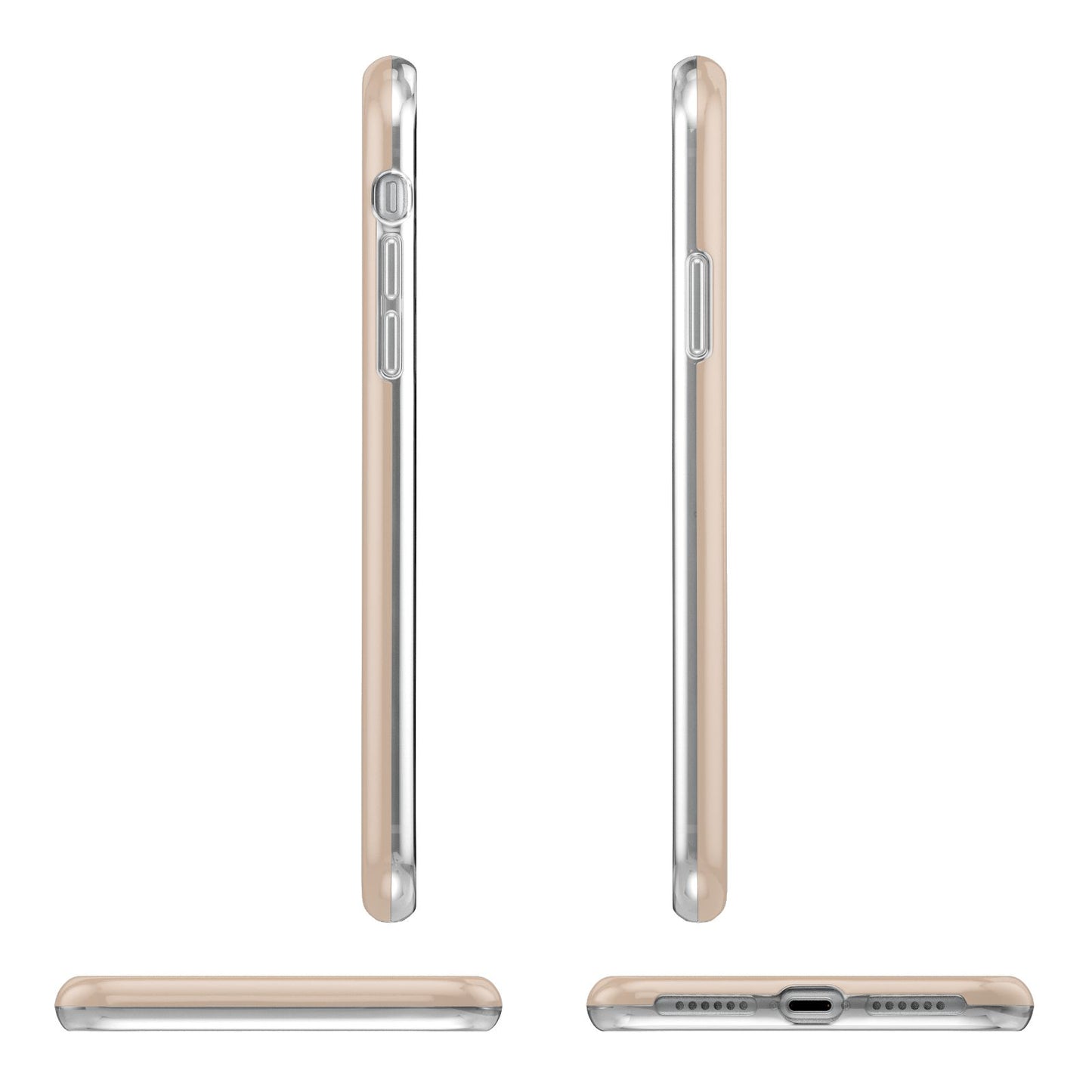 Personalised Nude Colour Initial Apple iPhone XR in White with 3D Wrap Tough Case Alternative Image Angles