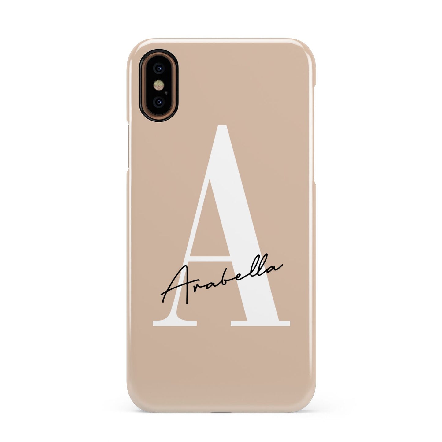 Personalised Nude Colour Initial Apple iPhone XS 3D Snap Case