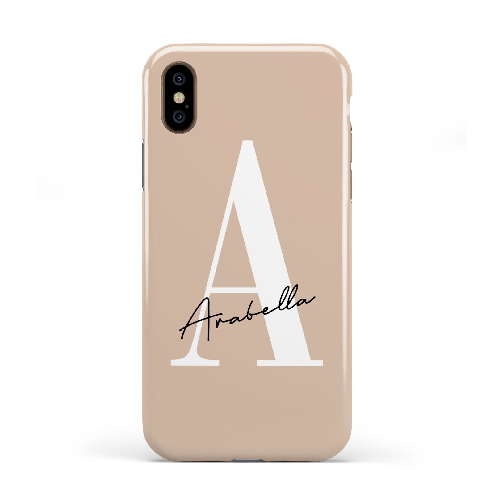 Personalised Nude Colour Initial Apple iPhone XS 3D Tough