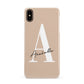Personalised Nude Colour Initial Apple iPhone Xs Max 3D Snap Case