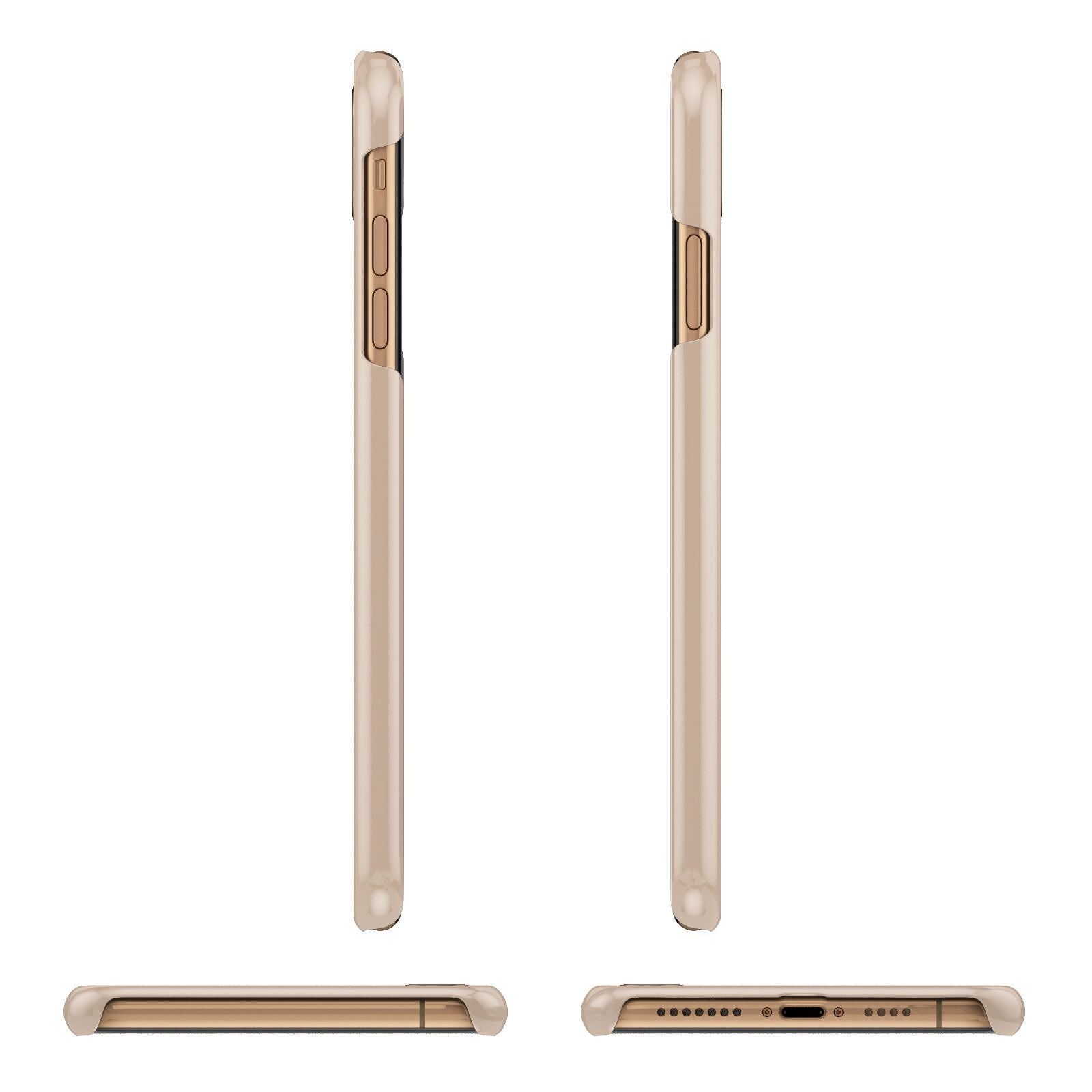 Personalised Nude Colour Initial Apple iPhone Xs Max 3D Wrap Snap Case Angled Images