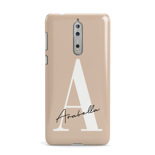 Personalised Nude Colour Initial Nokia Case