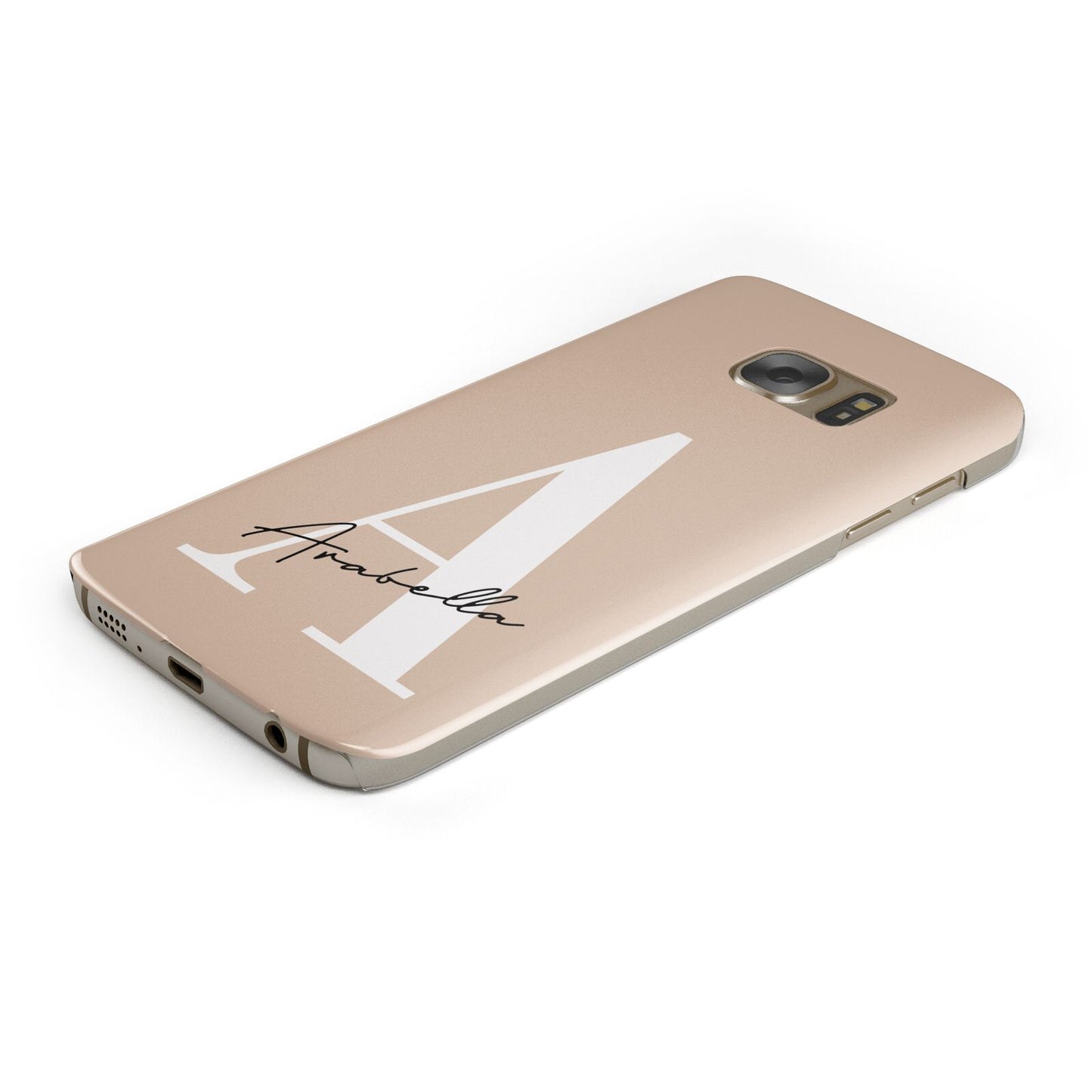 Personalised Nude Colour Initial Protective Samsung Galaxy Case Angled Image