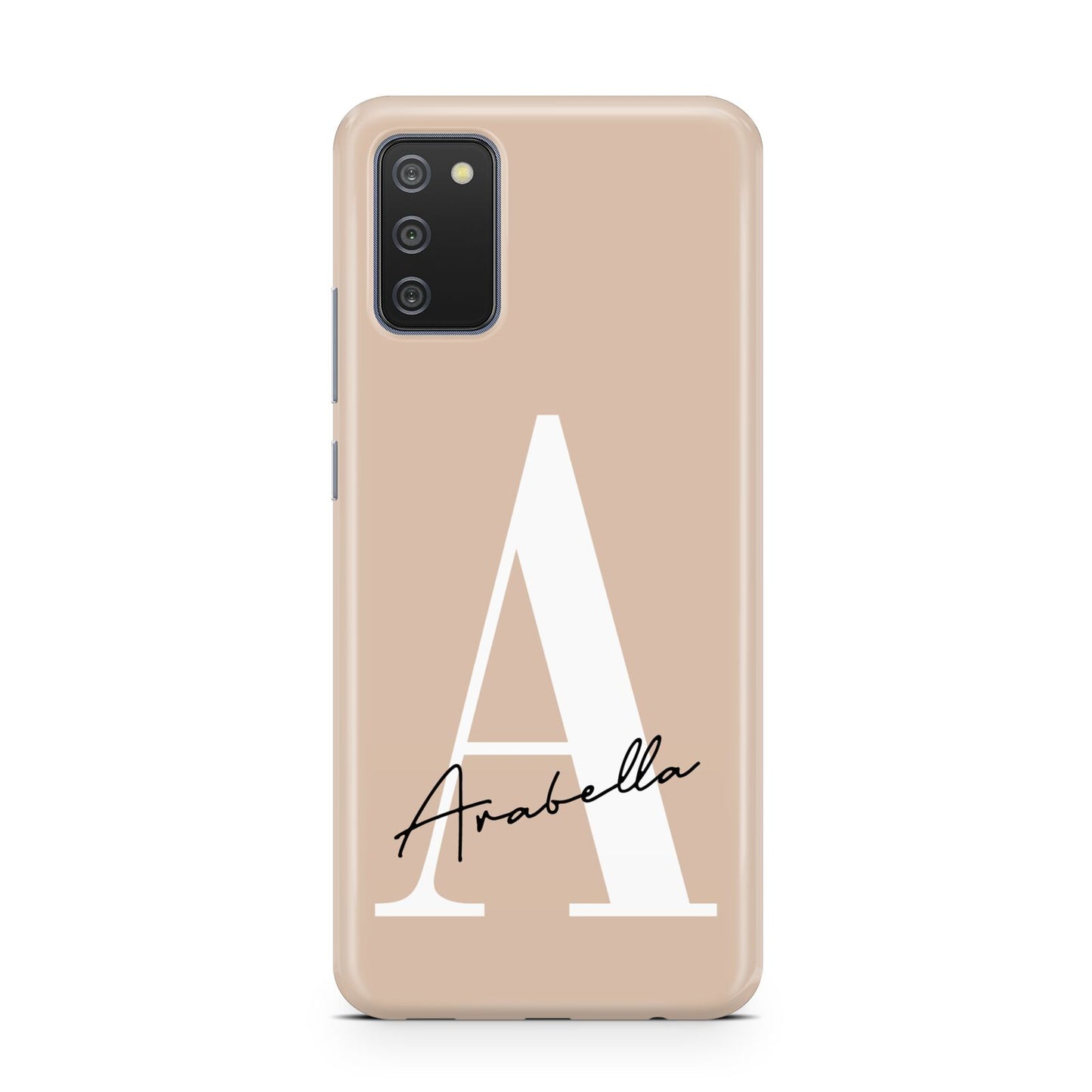 Personalised Nude Colour Initial Samsung A02s Case